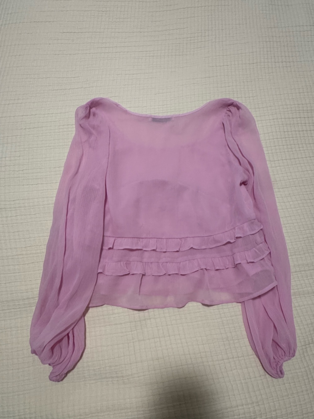 Abercrombie pink lilac longsleeve sheer top - Picture 4 of 4